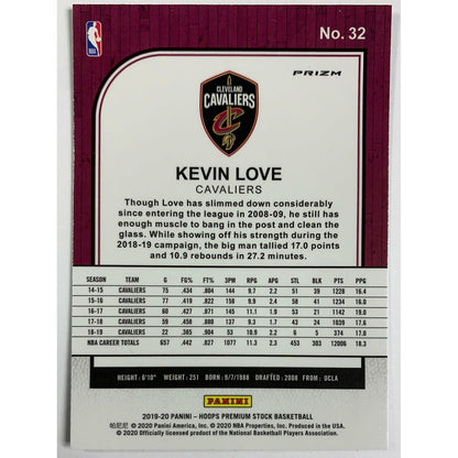 2019-20 Hoops Premium Stock Kevin Love Green Prizm Refractor
