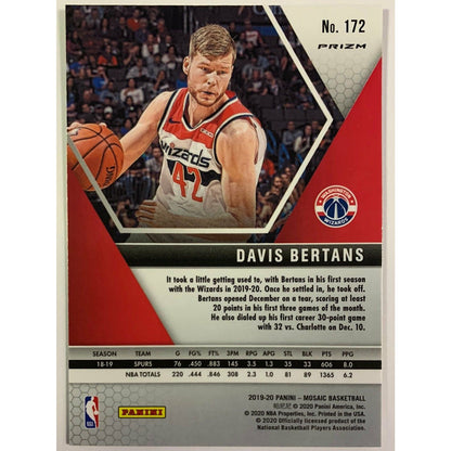 2019-20 Mosaic Davis Bertans Gold Wave Prizm