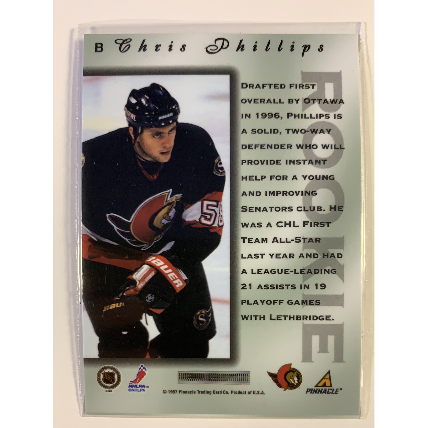  1997-98 Pinnacle Certified Chris Phillips Rookie Card  Local Legends Cards & Collectibles