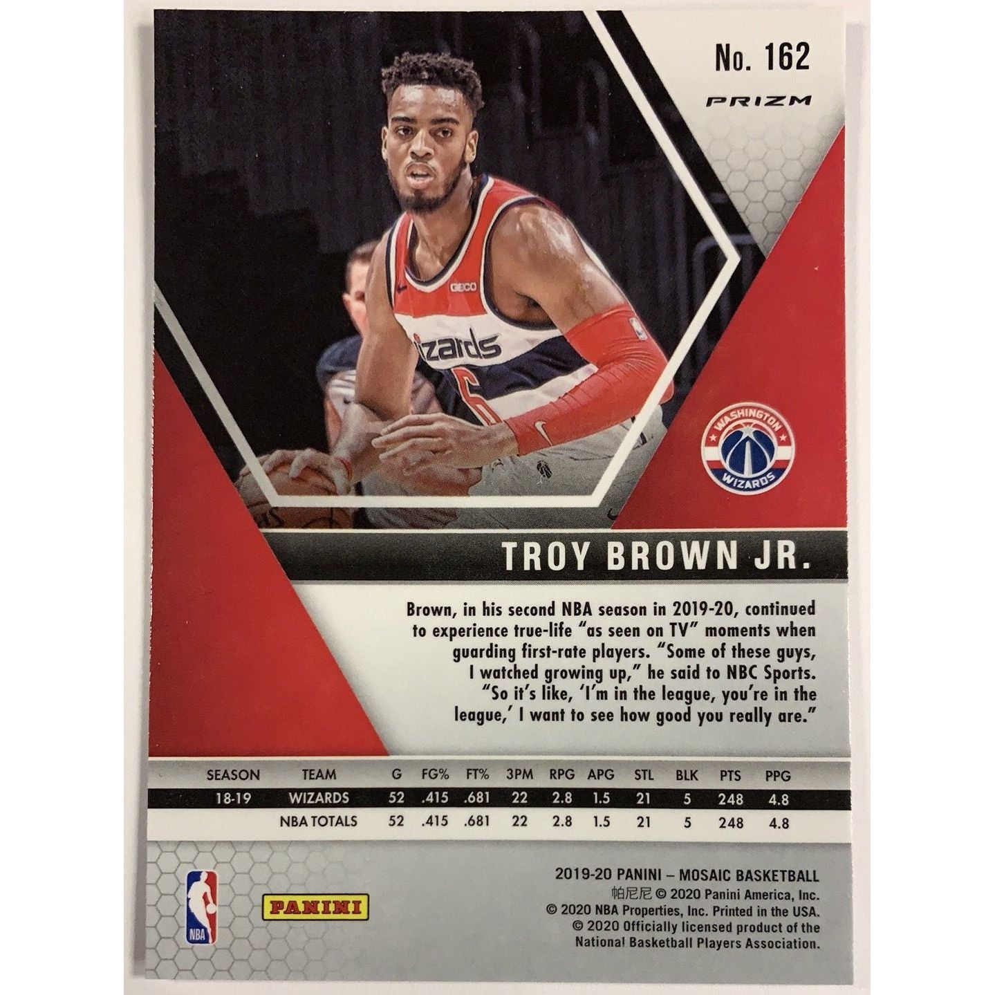  2019-20 Mosaic Troy Brown Jr Pink Prizm  Local Legends Cards & Collectibles