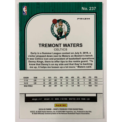 2019-20 Hoops Premium Stock Tremont Waters Silver Prizm RC