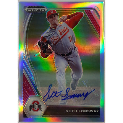 2021 Prizm Draft Picks Seth Lonsway Silver Holo Prizm Auto