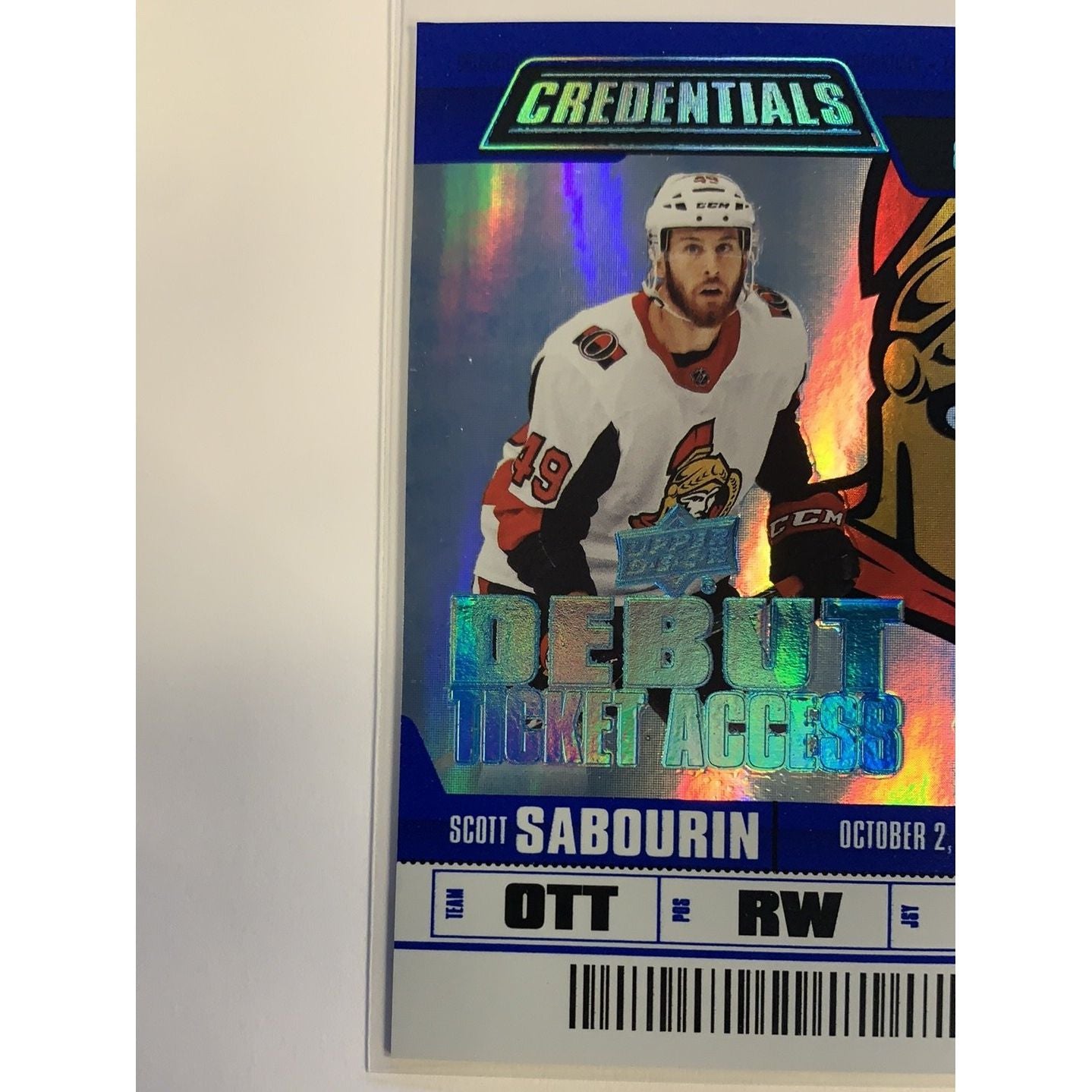  2019-20 Credentials Scott Sabourin Debut Ticket Access /999  Local Legends Cards & Collectibles