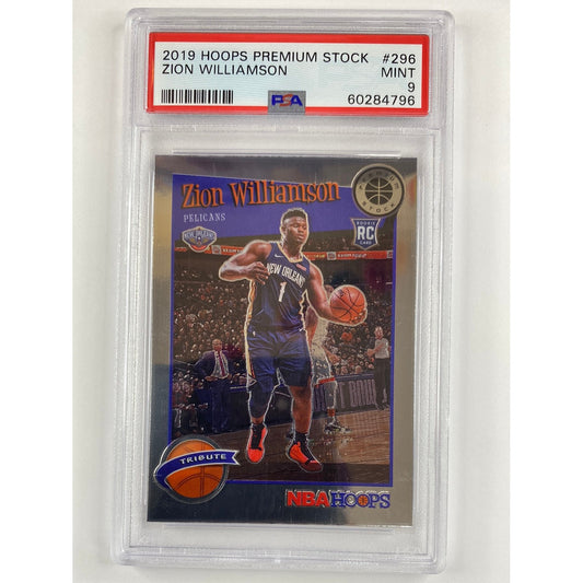 2019-20 Hoops Premium Stock Zion Williamson Tribute RC PSA 9 MINT