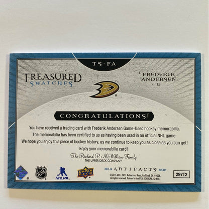 2015-16 Artifacts Frederik Anderson Treasured Swatches