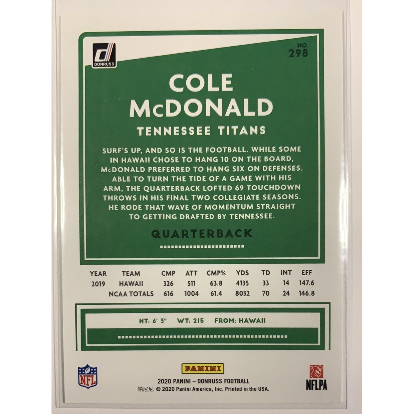  2020 Donruss Cole McDonald RC  Local Legends Cards & Collectibles