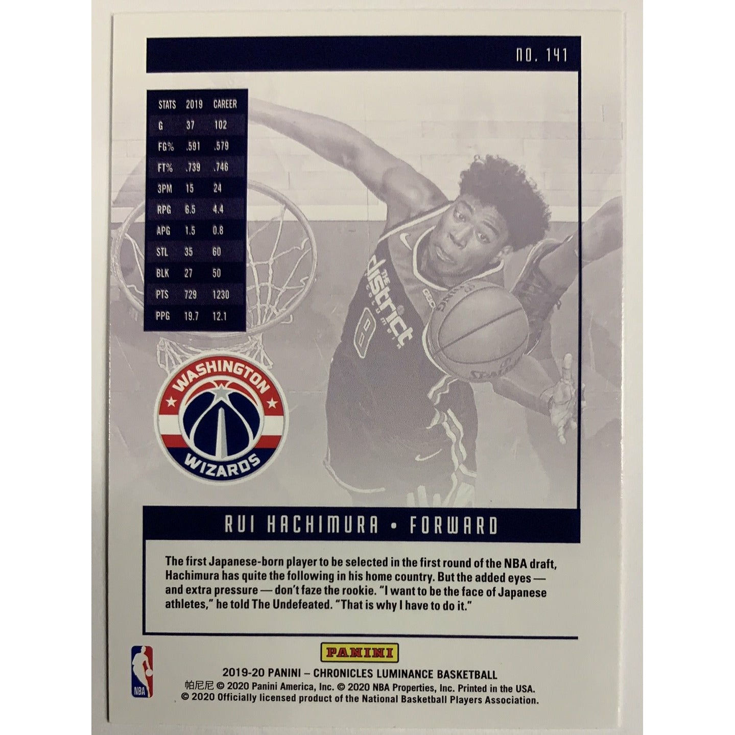 2019-20 Chronicles Luminance Rui Hachimura Rookie Card-Local Legends Cards & Collectibles