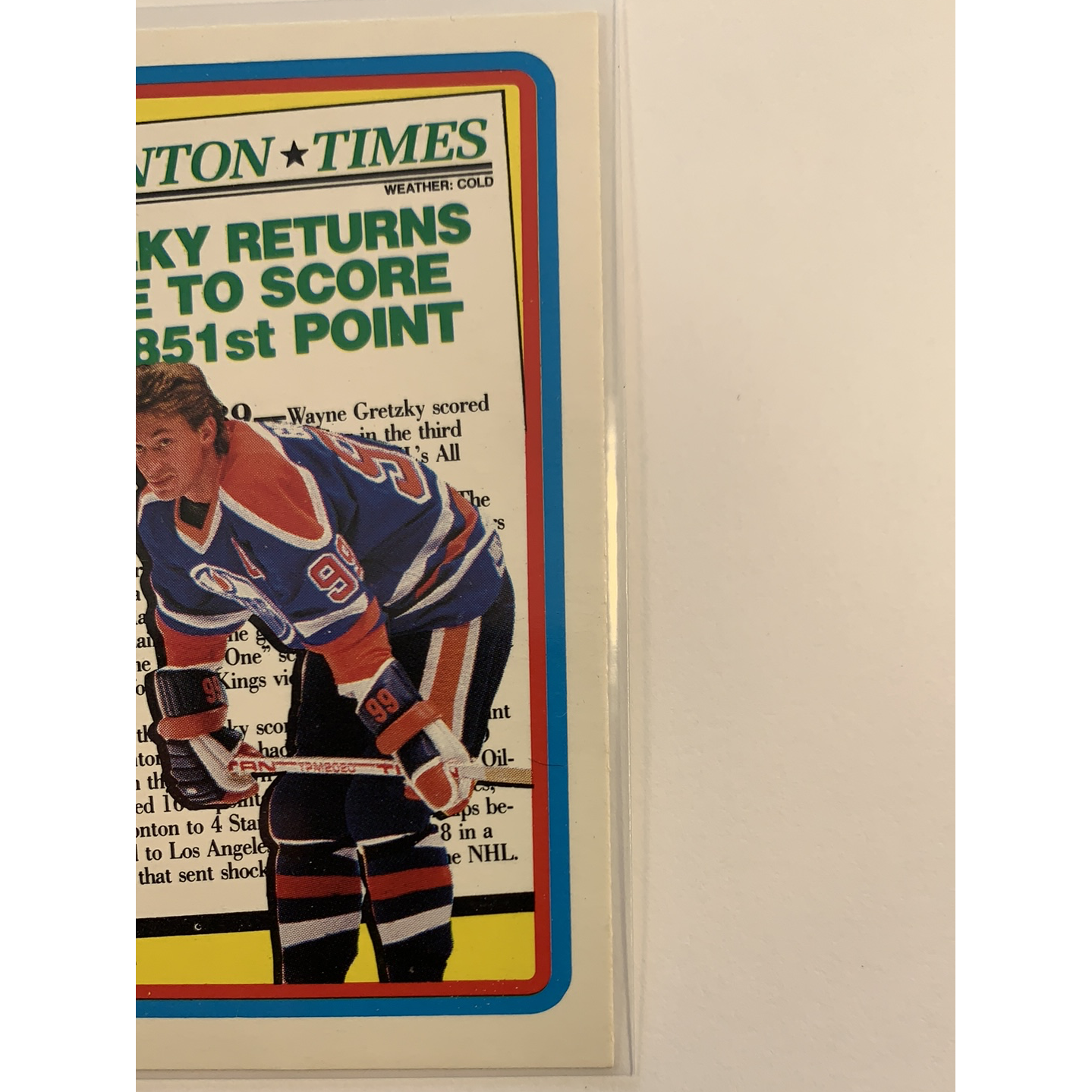  1989-90 O-Pee-Chee Wayne Gretzky Edmonton Times  Local Legends Cards & Collectibles