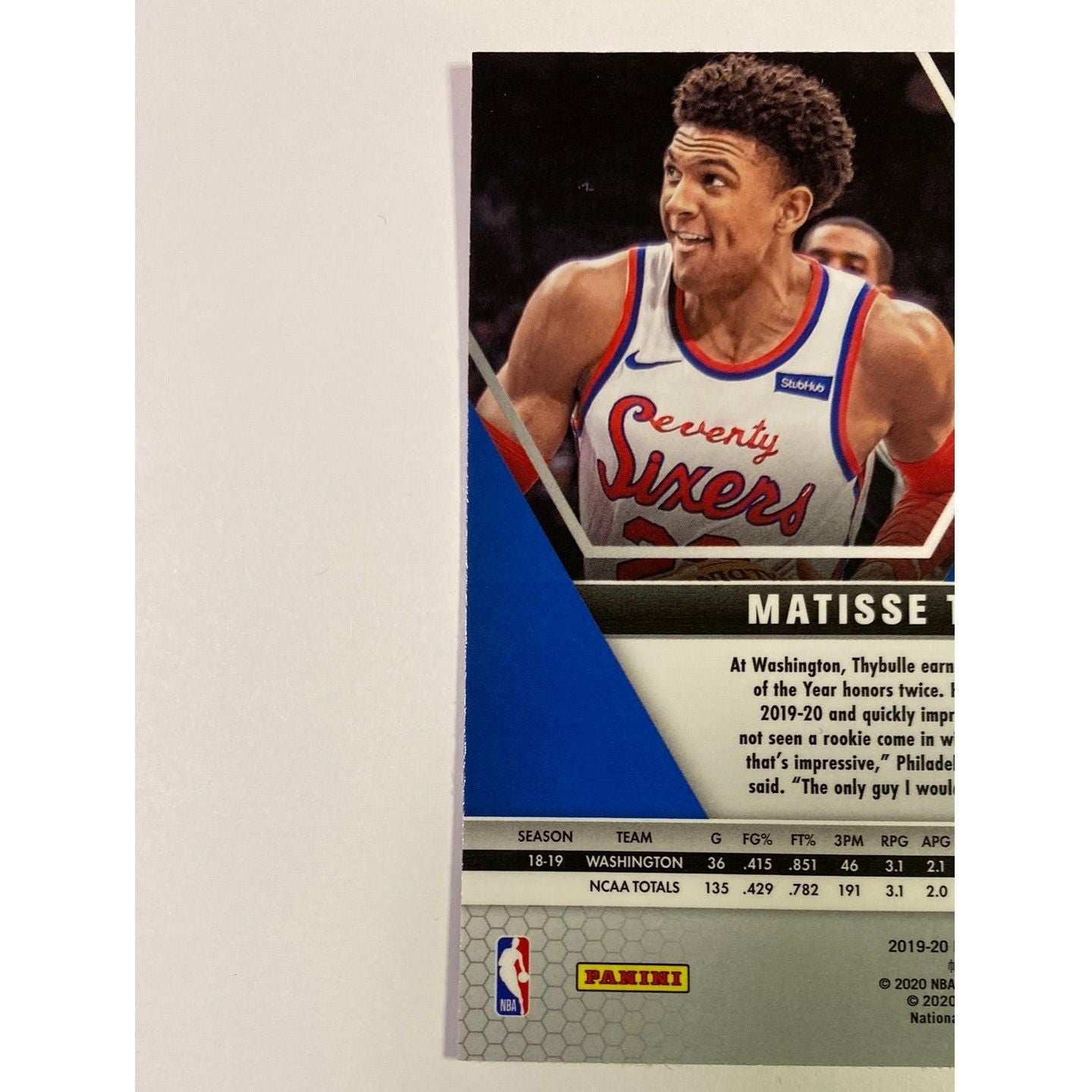 2019-20 Mosaic Matisse Thybulle Blue Reactive Prizm RC